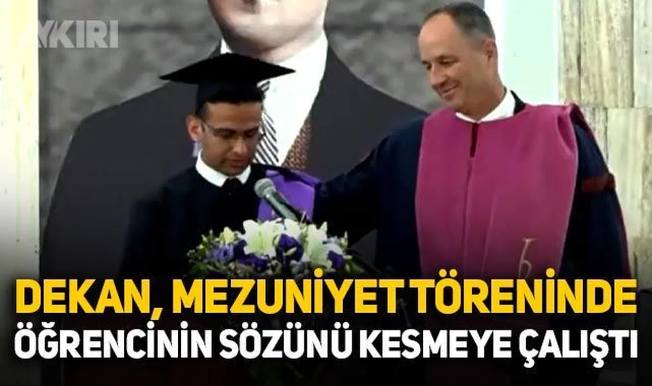 Hacettepe Tıp Fakültesi mezuniyet töreninde dekan, Kaya Avşar'ın sözünü kesmeye çalıştı