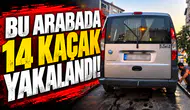 Edirne’de Doblo marka araçta 14 düzensiz göçmen yakalandı