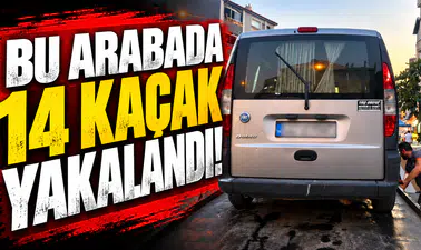 Edirne’de Doblo marka araçta 14 düzensiz göçmen yakalandı