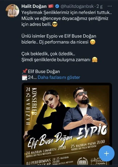 Samsun Çarşamba Belediye'sinden Eypio konserine veto! Başkan tepkilere dayanamadı!