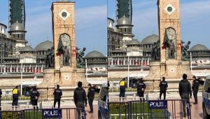 Taksim'in sembolüne çirkin saldırı