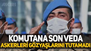 Bölük Komutanı Yüzbaşı Ferhat Çiftçi'ye gözyaşlarıyla veda
