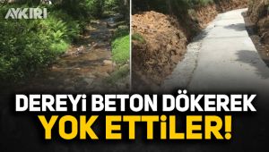 Dereyi beton dökerek yok ettiler!