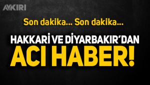 Hakkari ve Diyarbakır'dan acı haber: 3 Şehit! 