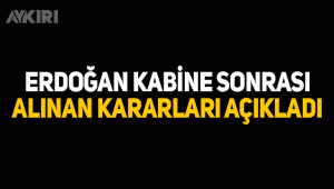 Cumhurbaşkanı Erdoğan kabine sonrası alınan kararları açıkladı
