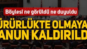 Meclis'te yürürlükte olmayan kanun kaldırıldı