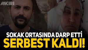 Sokak ortasında kadını darp eden zanlı serbest kaldı