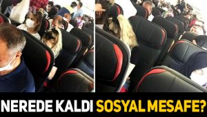 THY uçağında sosyal mesafe isyanı