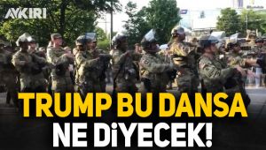 Trump'ın askerleri protestocularla dans etti