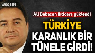 Ali Babacan: Türkiye karanlık bir tünele girdi