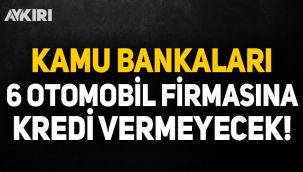 Kamu bankaları 6 otomobil firmasına kredi vermeyecek