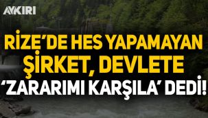 Rize'de HES yapamayan şirket devlete 'zararımı karşıla' dedi