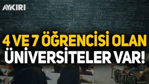 4, 7 ve 78 öğrencisi olan üniversiteler var