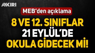 MEB'den 'yüz yüze eğitime başlayacak sınıflar' yalanlaması