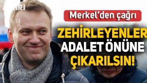 Merkel, Rus muhalif Navalnıy'ı zehirleyenlerin adalet önüne çıkarılmasını istedi