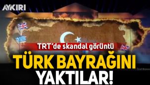 TRT'de animasyonla Türk Bayrağını yaktılar