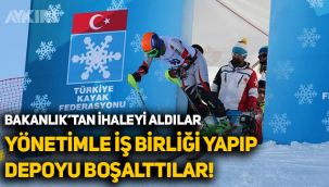 Bakanlığın açtığı ihaleyi alan firma, malzemeleri Kayak Federasyonu'nun deposundan getirmiş