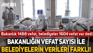 Bakanlık koronavirüsten 1488 kişi, belediyeler 1604 kişi vefat etti dedi