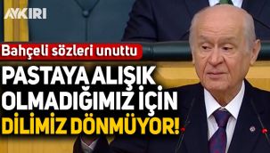 Devlet Bahçeli, grup toplantısında sözleri unuttu: Pastaya alışık olmadığımız için dilimiz dönmüyor