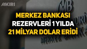 Merkez bankasının döviz rezervi 1 yılda 21 milyar dolar azaldı!