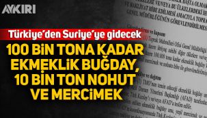 Türkiye'den Suriye'ye gidecek: 100 bin tona kadar ekmeklik buğday, 10 bin ton nohut ve mercimek