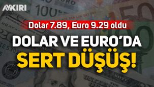 Döviz kurlarında ani düşüş: Dolar 7.89, Euro 9.30 oldu!