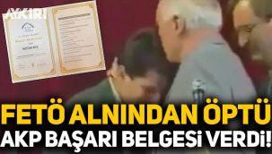 AK Parti, FETÖ'nün alnından öptüğü FETÖ’cüye Erdoğan imzalı başarı belgesi verdi!