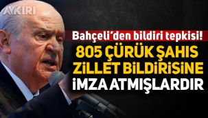 MHP Lideri Bahçeli'den 'bildiri' tepkisi!