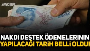 Nakdi destek ödemelerinin yapılacağı tarih belli oldu