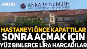 Şehir Hastanesi için kapattıkları Numune Hastanesini 737 bin TL’ye tekrar açacaklar