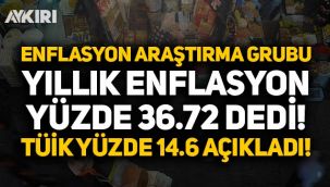 Enflasyon Araştırma Grubu 'yıllık enflasyon yüzde 36.72' dedi, TÜİK yüzde 14.6 açıkladı