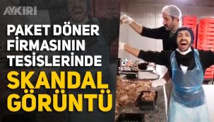 Hazır döner paketleme firmasında skandal görüntüler, etleri ağzına koydu, dans etti, Halkın sağlığı ile böyle oynuyorlar