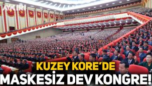 Hiç Covid-19 vakası görülmedi: Kuzey Kore'de 'maskesiz' dev kongre!