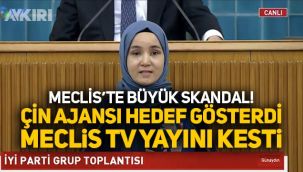 Meral Akşener, kürsüyü Uygur Türk'ü kıza bıraktı, Çin ajansı hedef gösterdi, TBMM TV yayını kesti