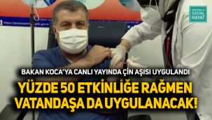 Sağlık Bakanı Fahrettin Koca'ya Çin aşısı uygulandı!