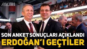 Son anket sonuçları açıklandı. Mansur Yavaş ve Ekrem İmamoğlu, Erdoğan'ın üzerinde çıkıyor