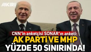 CNN'in anketçisi SONAR son anketini açıkladı: AK Parti ve MHP yüzde 50 sınırında