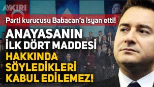 DEVA Partisi'nde Anayasa'nın ilk 4 maddesi krizi: Babacan'ın söyledikleri kabul edilemez