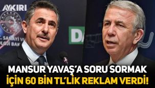 Mamak Belediye başkanı, Mansur Yavaş'a soru sormak için 60 bin liralık reklam verdi!