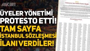 Galatasaray yönetimini protesto eden üyelerden İstanbul Sözleşmesi ilanı