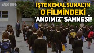 İşte Kemal Sunal'ın Öğretmen filmindeki 'Andımız' sahnesi!