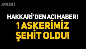 Hakkari'den acı haber! 1 askerimiz şehit oldu