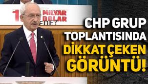 Kılıçdaroğlu'nun Meclis'teki CHP grup konuşmasında dikkat çeken görüntü