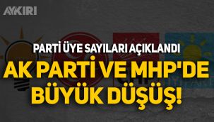 Parti üye sayıları açıklandı: AK Parti ve MHP'de büyük düşüş!