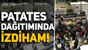Şanlıurfa'daki patates dağıtımı sırasında izdiham