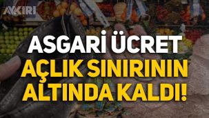 Asgari ücret, açlık sınırının altında kaldı!