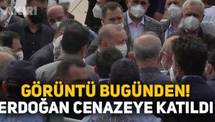 Erdoğan tam kısıtlamada kalabalık bir grupla cenaze namazına katıldı