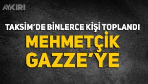 Kısıtlamaya rağmen Taksim'deki Filistin eyleminde binlerce kişi toplandı, 