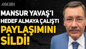 Melih Gökçek'in gafları bitmiyor: Mansur Yavaş'ı eleştirmek isteyen Gökçek paylaşımını sildi!