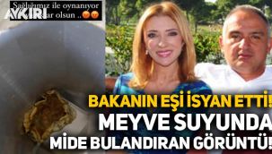 Turizm Bakanı Nuri Ersoy'un eşi Pervin Ersoy'un aldığı meyve suyundan çıkan cisim mide bulandırdı!